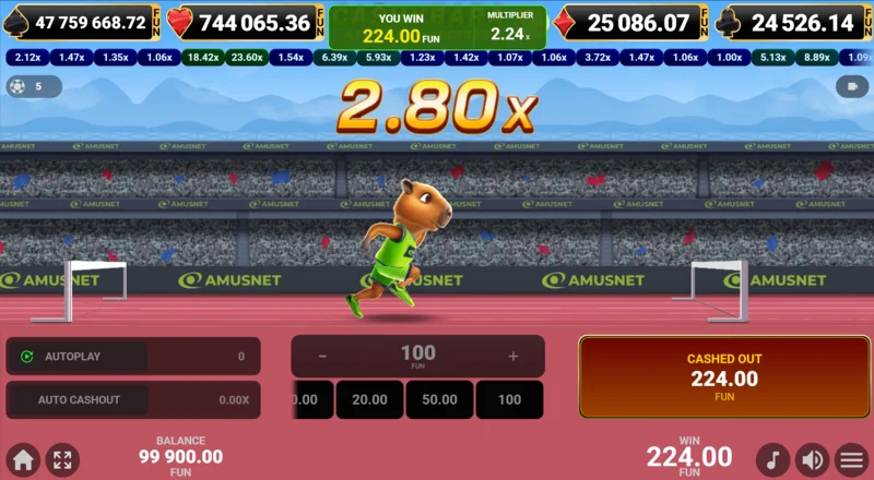 Cashybara Athletics Edition - uspješna isplata i dodjela dobitka